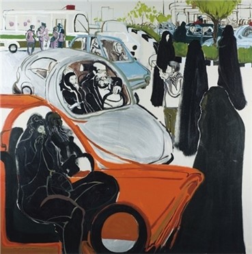 Painting, Rokni Haerizadeh, Women in Cars, 2007, 4405